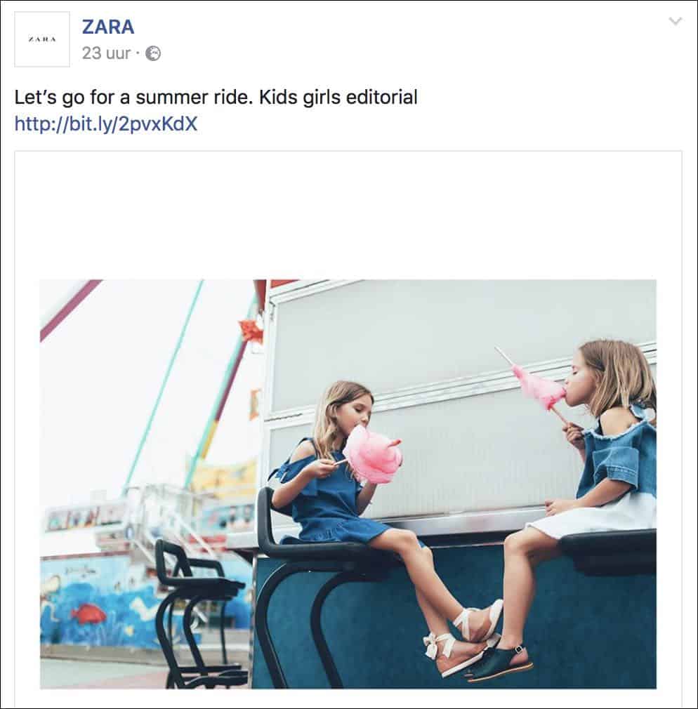facebook social media post zara fashion Boterham.nl