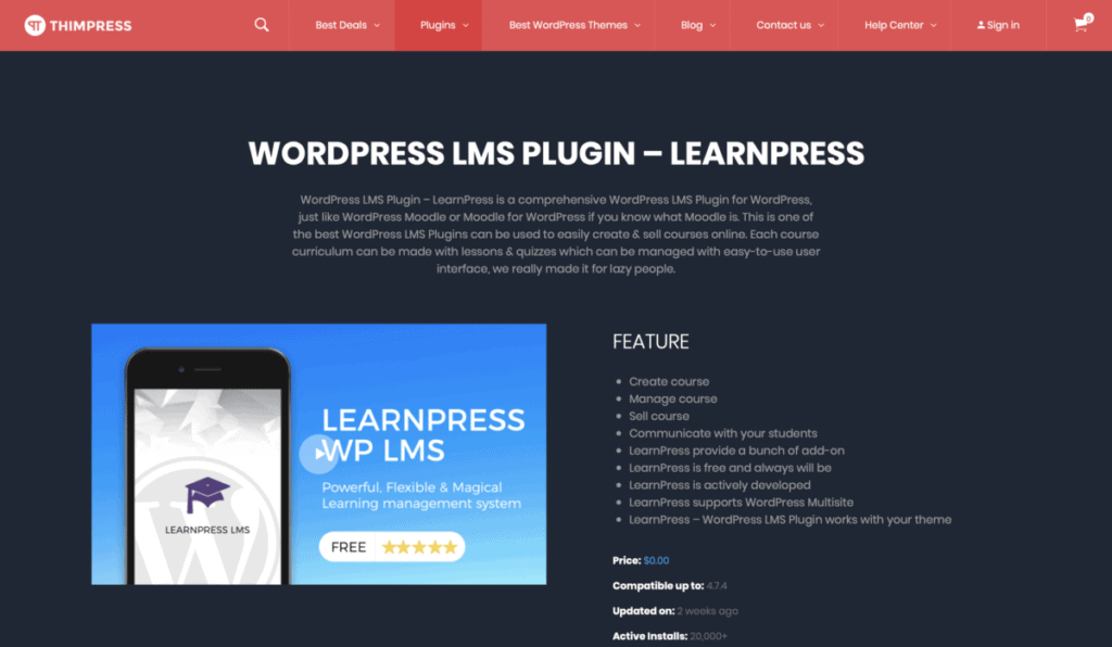 homepage LearnPress