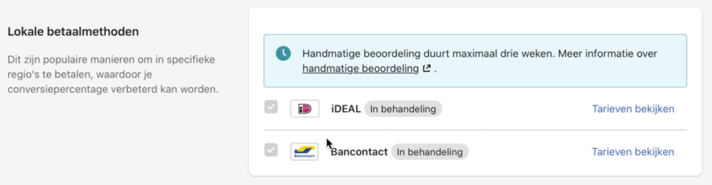 iDEAL en Bancontact onder beoordeling bij Shopify