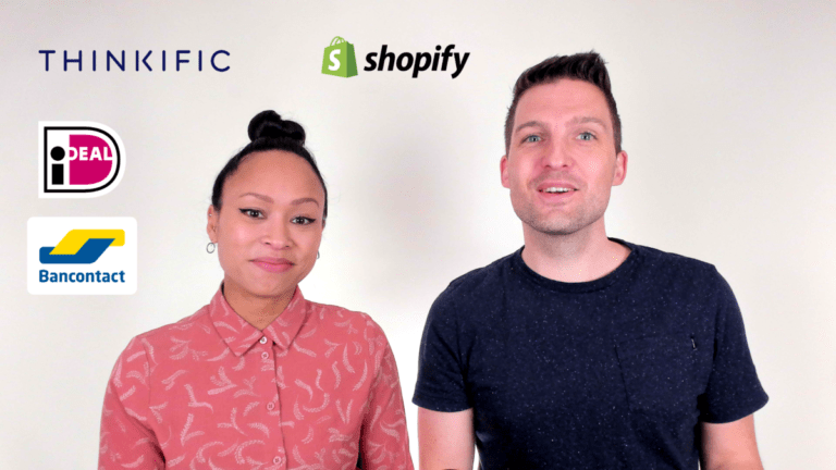 Nadine en Sil leggen uit hoe je iDEAL en Bancontact koppelt aan Thinkific met Shopify