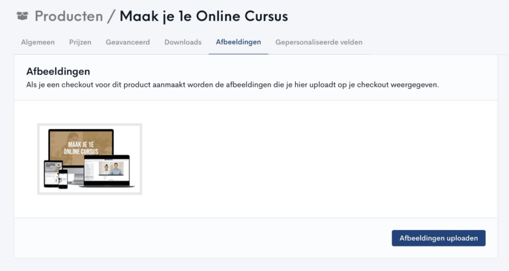 Plaatje instellen voor het product