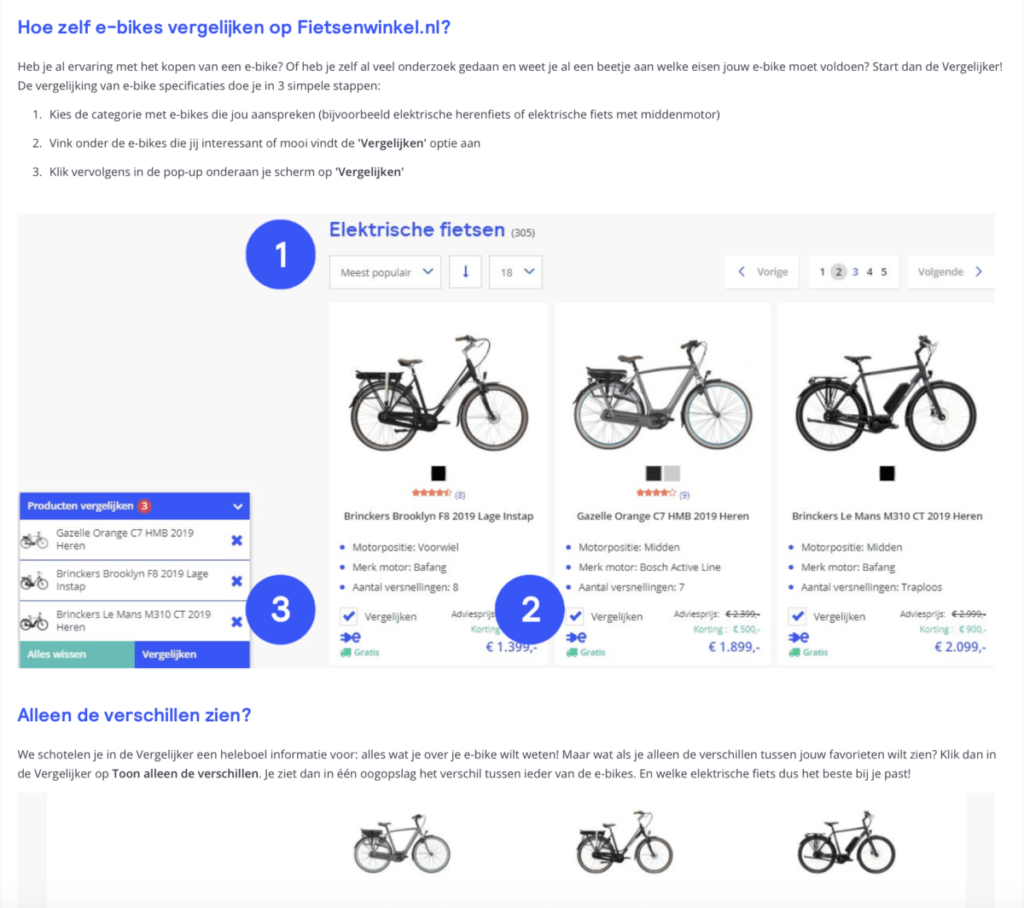 blogartikel product vergelijking fietsenwinkel