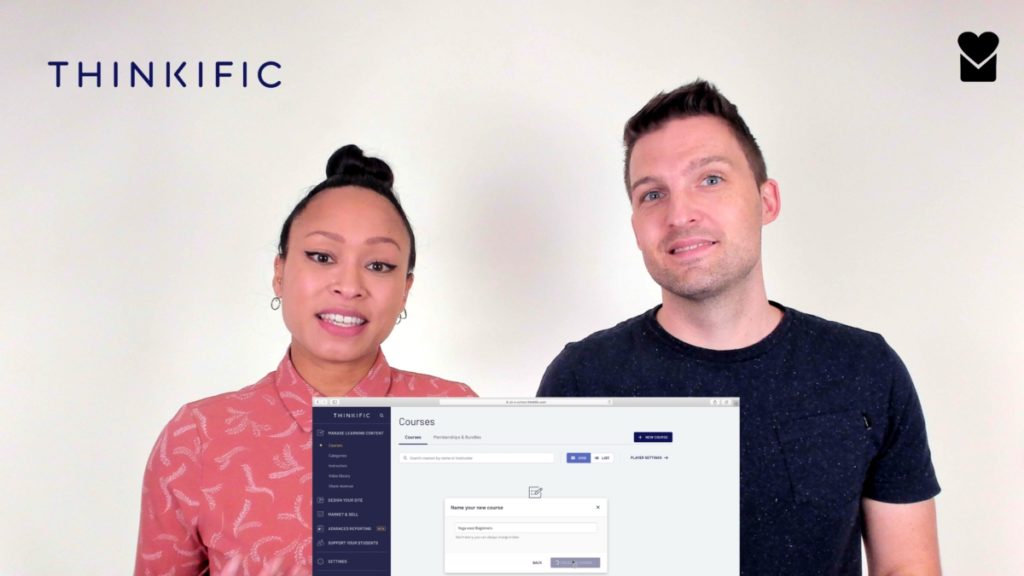 Sil en Nadine met het Thinkific admin dashboard