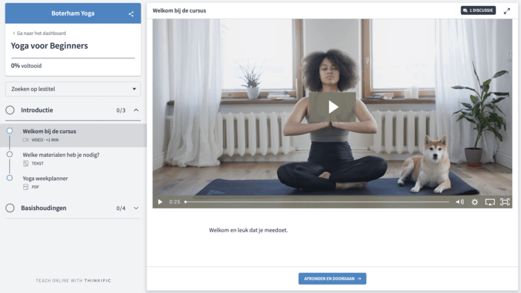 voorbeeld online yoga cursus boterham